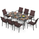 9 Pieces Patio Dining Set for 8 Outdoor Rectangular Table and Stackable Chairs by LJGDeals