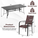 9 Pieces Patio Dining Set for 8 Outdoor Rectangular Table and Stackable Chairs by LJGDeals