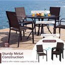 9 Pieces Patio Dining Set for 8 Outdoor Rectangular Table and Stackable Chairs by LJGDeals