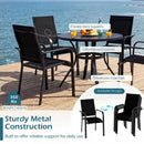 9 Pieces Patio Dining Set for 8 Outdoor Rectangular Table and Stackable Chairs by LJGDeals