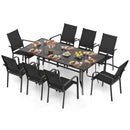 9 Pieces Patio Dining Set for 8 Outdoor Rectangular Table and Stackable Chairs by LJGDeals