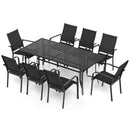 9 Pieces Patio Dining Set for 8 Outdoor Rectangular Table and Stackable Chairs by LJGDeals