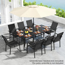 9 Pieces Patio Dining Set for 8 Outdoor Rectangular Table and Stackable Chairs by LJGDeals