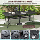 9 Pieces Patio Dining Set for 8 Outdoor Rectangular Table and Stackable Chairs