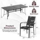 9 Pieces Patio Dining Set for 8 Outdoor Rectangular Table and Stackable Chairs by LJGDeals