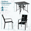 5 Pieces Patio Dining Set for 4 Outdoor Square Table and Stackable Chairs by LJGDeals