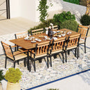 9 Pieces Patio Dining Outdoor Furniture Set with 8 Chairs and Umbrella Hole by LJGDeals