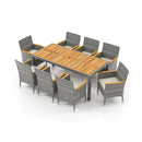 9 Pieces Patio PE Wicker Dining Set for Deck Garden and Yard by LJGDeals