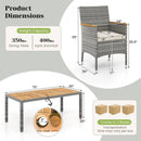9 Pieces Patio PE Wicker Dining Set for Deck Garden and Yard by LJGDeals
