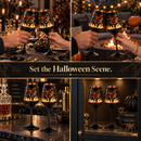 Crystal Halloween Stemmed Wine Glasses - Set of 2