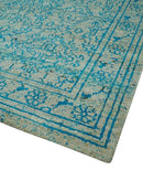 Antique Design 5x8 Blue and Beige Traditional Hand knotted wool rug by The Rug Decor