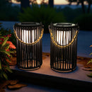 10.5'' High Solar Lantern Outdoor Table Lamp Black 2Pcs by JHY DESIGN