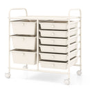 9-Drawer Rolling Storage Cart with Colorful Drawers and Metal Frame