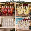 European Style Unbreakable Elegant Acrylic Stemless Wine Glasses 15 oz | Set of 6