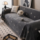 Chenille Camellia Floral Sofa Throw Cover Couch Blanket with Striped Jacquard by Slipcover KAS™