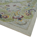 Ivory and Green 8x10 French Design Aubusson Hand Tufted Wool Area Rug by The Rug Decor