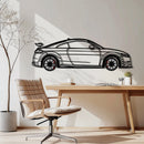 Audi TT Metal Car Wall Art with Rotating Wheels - Iconic Sports Coupe Silhouette Decor - Interactive Automotive Wall Art- KAFMEKA099