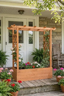 Raised Wooden Planter Box with Tall Trellis for Climbing Plants by 2Dropme