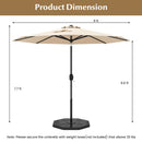 9 FT Outdoor Market Patio Table Umbrella Push Button Tilt Crank Lift-gray by LJGDeals