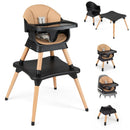 9-in-1 Convertible High Chair with Solid Wood Legs for Babies and Toddlers by LJGDeals