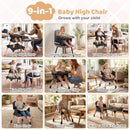 9-in-1 Convertible High Chair with Solid Wood Legs for Babies and Toddlers by LJGDeals