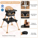 9-in-1 Convertible High Chair with Solid Wood Legs for Babies and Toddlers