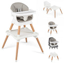 9-in-1 Convertible High Chair with Solid Wood Legs for Babies and Toddlers