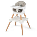 9-in-1 Convertible High Chair with Solid Wood Legs for Babies and Toddlers