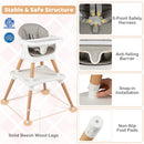 9-in-1 Convertible High Chair with Solid Wood Legs for Babies and Toddlers