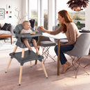 9-in-1 Convertible High Chair with Solid Wood Legs for Babies and Toddlers