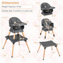 9-in-1 Convertible High Chair with Solid Wood Legs for Babies and Toddlers