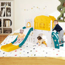 9-in-1 Toddler Slide L-Shaped with Basketball Hoop and Steering Wheel by LJGDeals