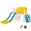 9-in-1 Toddler Slide L-Shaped with Basketball Hoop and Steering Wheel by DirectDeals
