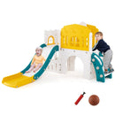 9-in-1 Toddler Slide L-Shaped with Basketball Hoop and Steering Wheel by DirectDeals