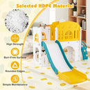 9-in-1 Toddler Slide L-Shaped with Basketball Hoop and Steering Wheel by LJGDeals