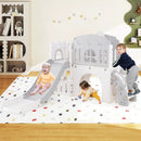 9-in-1 Toddler Slide L-Shaped with Basketball Hoop and Steering Wheel by LJGDeals