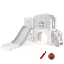 9-in-1 Toddler Slide L-Shaped with Basketball Hoop and Steering Wheel by LJGDeals