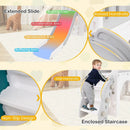 9-in-1 Toddler Slide L-Shaped with Basketball Hoop and Steering Wheel by LJGDeals