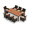 9 Piece Outdoor Dining Set with Umbrella Hole by LJGDeals