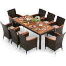 9 Piece Outdoor Dining Set with Umbrella Hole by LJGDeals