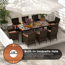 9 Piece Outdoor Dining Set with Umbrella Hole by LJGDeals