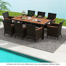 9 Piece Outdoor Dining Set with Umbrella Hole by LJGDeals