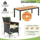 9 Pieces Outdoor Dining Set with Acacia Wood Tabletop