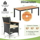 9 Pieces Outdoor Dining Set with Acacia Wood Tabletop by LJGDeals
