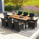 9 Pieces Outdoor Dining Set with Acacia Wood Tabletop by LJGDeals