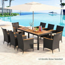 9 Pieces Outdoor Dining Set with Acacia Wood Tabletop by LJGDeals