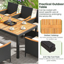 9 Pieces Outdoor Dining Set with Acacia Wood Tabletop by LJGDeals