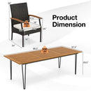 9 Pieces Outdoor Patio Dining Set with Acacia Wood Square Table and Umbrella Hole by LJGDeals