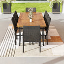 9 Pieces Outdoor Patio Dining Set with Soft Cushions and Acacia Wood Square Table by LJGDeals
