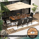 9 Pieces Outdoor Patio Dining Set with Soft Cushions and Acacia Wood Square Table by LJGDeals